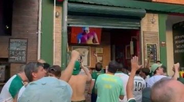 Torcedores do Palmeiras assistem partida de tênis de João Fonseca