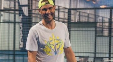 Rafael Nadal disputa partida de padel